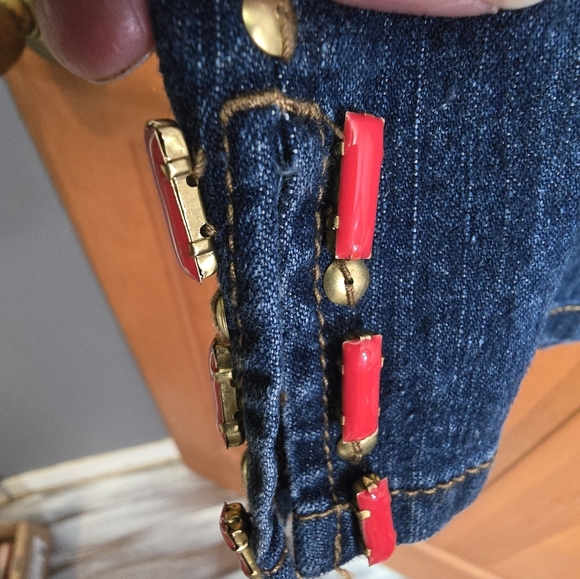 Ruby red womens elastic back jean denim capri sz 6p 6 petite nwt - Picture 4 of 7